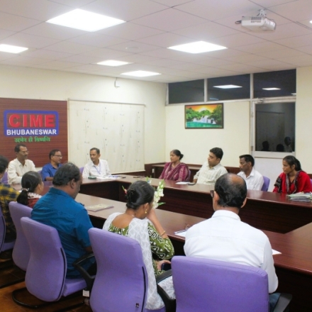 Mr. K. N Das, Former Finance Officer, BPUT addressing Teaching & Non-teaching Staff for Capacity Development on File Noting, Drafting, Income Tax etc held on 8/8/2025.